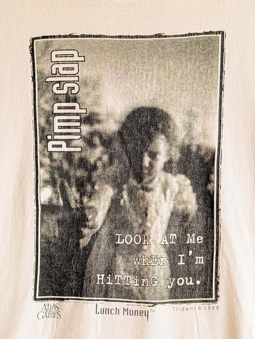 Vintage 1999 Lunch Money Pimp Slap White T-shirt Adult Small 90's